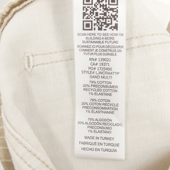 FRAME Le Jane Crop Tan & White Stripe Denim Jeans Size 25 - Picture 11 of 11